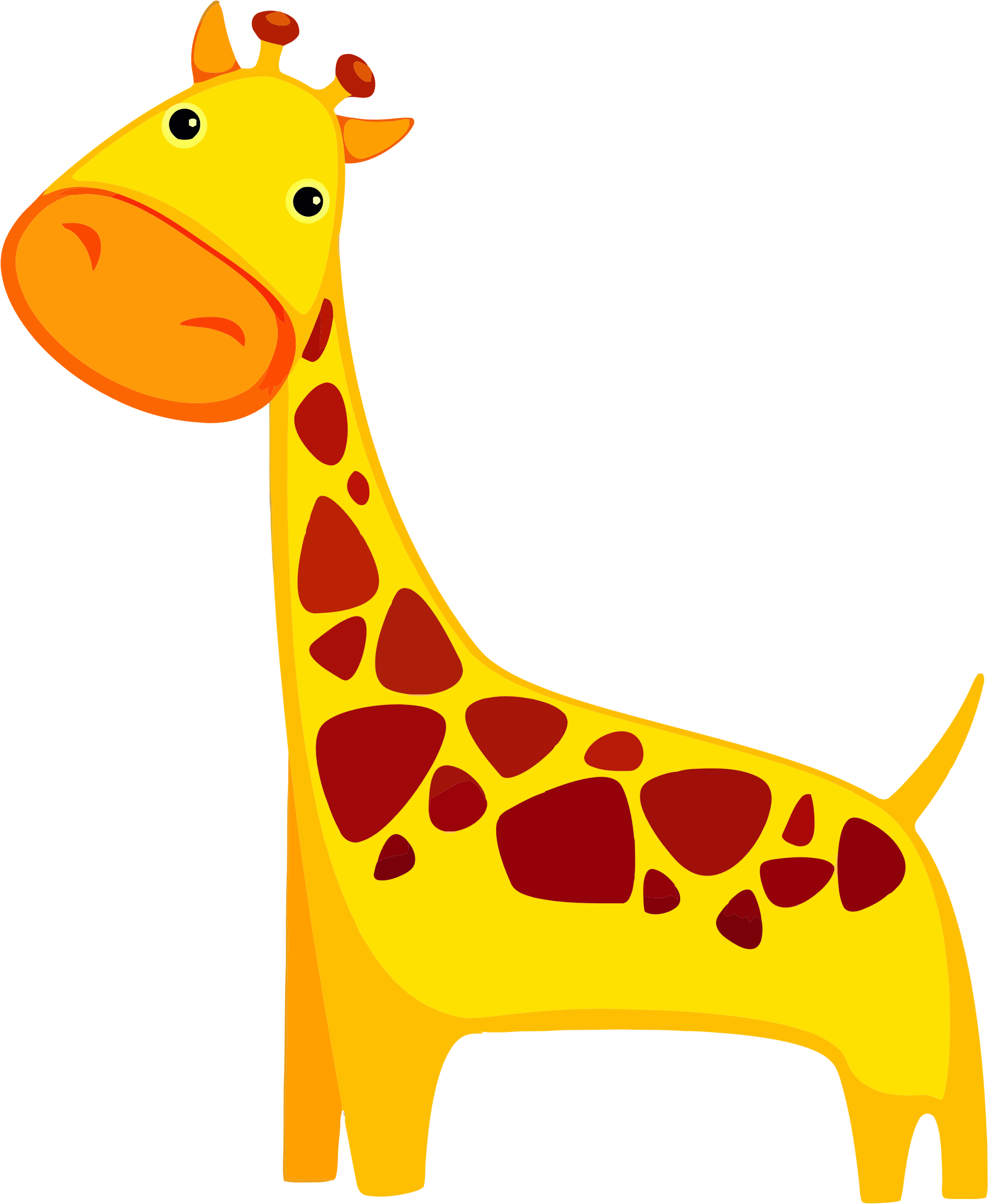 Giraffe Clipart (592x721), Png Download