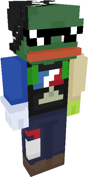Mlg Minecraft Skin Png Royalty Free - Minecraft Skin Mlg Frog (301x623), Png Download