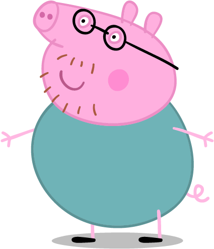 Daddy Pig Peppa Pig World Clip Black And White Stock - Peppa Pig Characters (600x600), Png Download