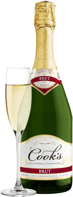 Cook's Brut California Champagne - Cook's Champagne (265x700), Png Download