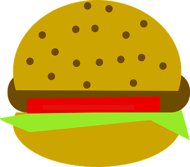 Hamburger, Food, Fast Food, Burger - Cheese Burger Clip Art (387x340), Png Download