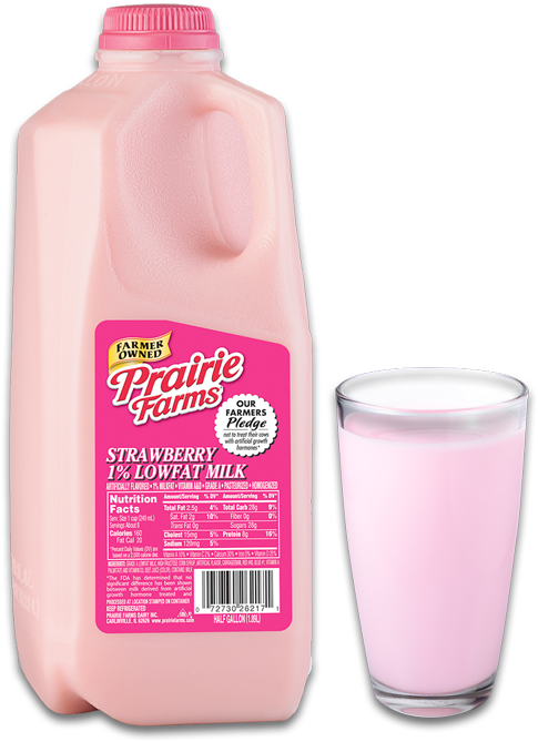 Strawberry Milk - « - Milk (800x796), Png Download