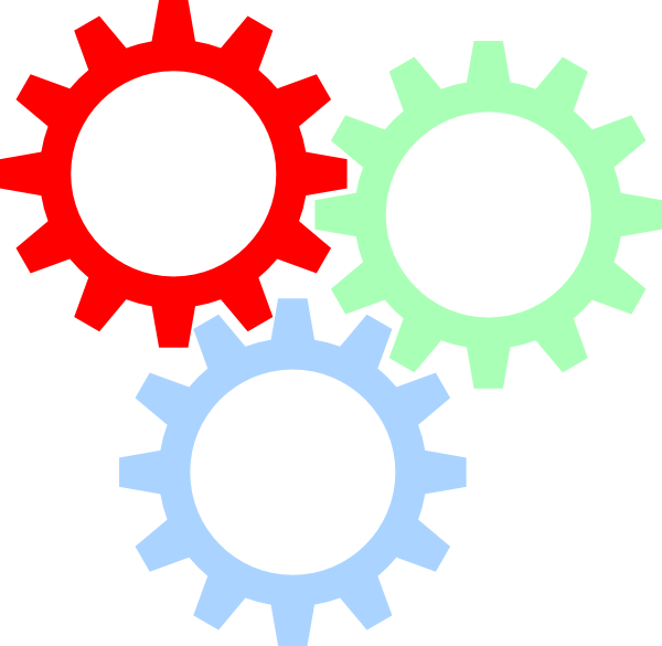 Tri-color Gears Svg Clip Arts 600 X 585 Px (600x585), Png Download