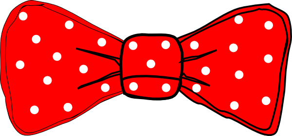 Bow Tie Red Polka Dot Clip Art - Bow Ties Clipart (600x280), Png Download