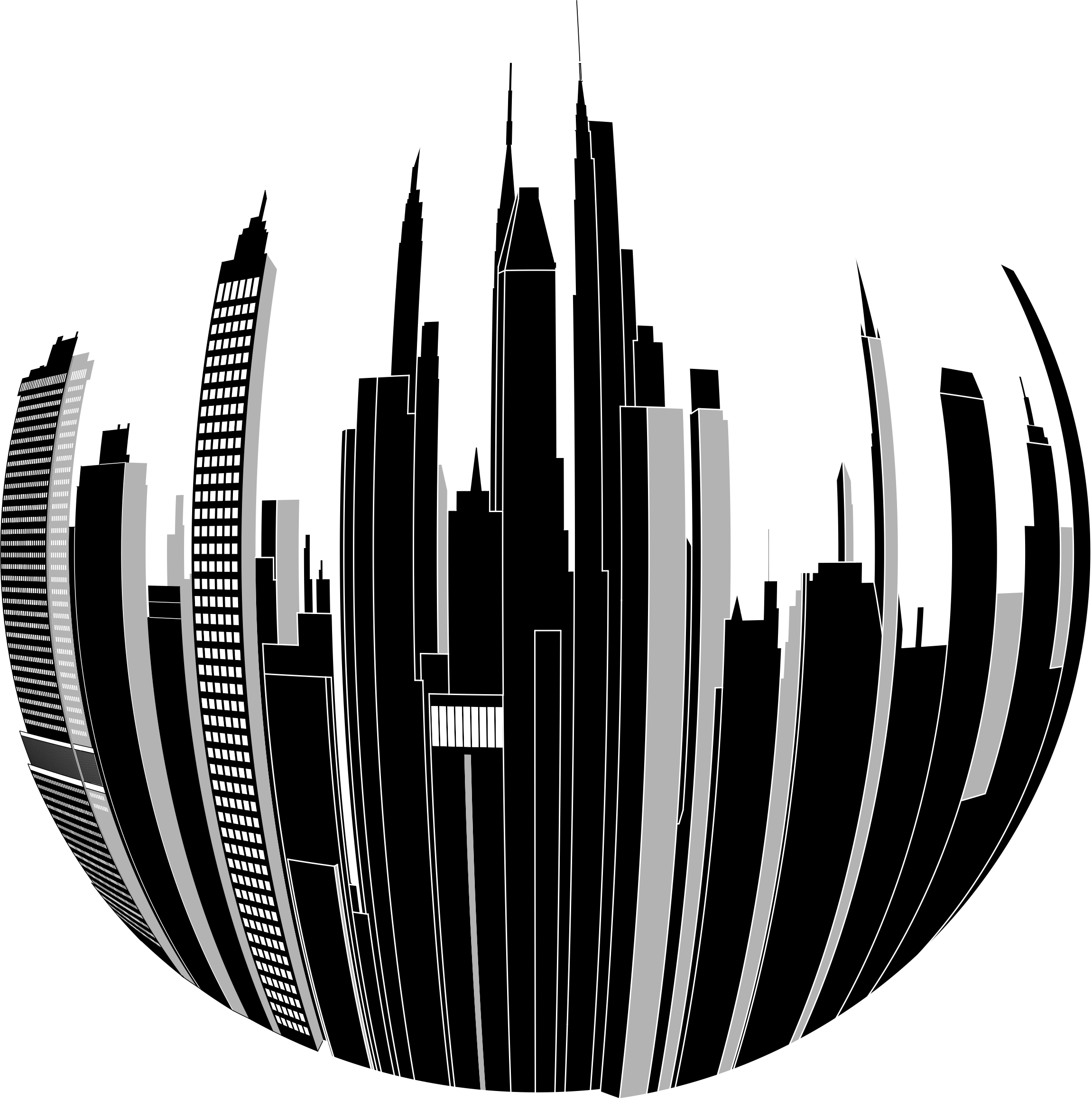 This Free Icons Png Design Of Distorted City Skyline (2302x2320), Png Download