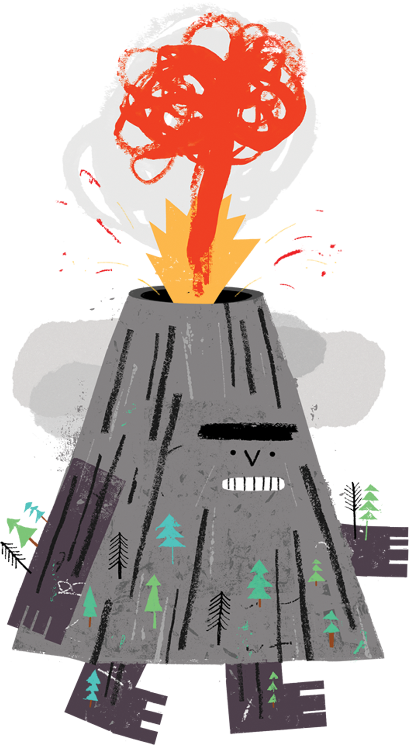 Volcano - Drawing (2048x2048), Png Download