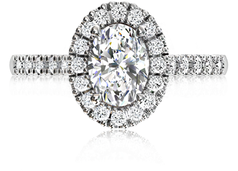 Oval Angel Halo - Engagement Ring (1024x1024), Png Download