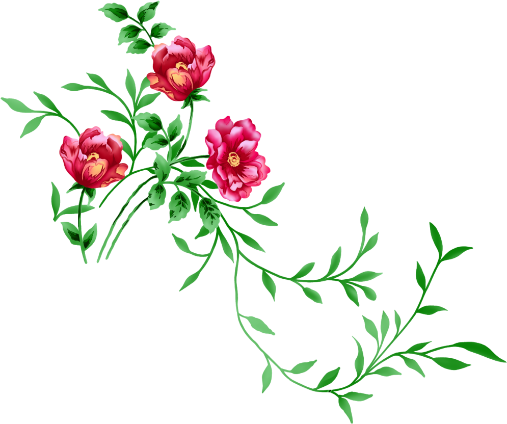 Download Red Floral Decor Png Transparent Clipart - Clipart Flowers  Transparent Background PNG Image with No Background 