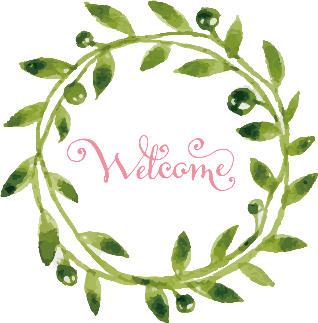 Graphic Black And White Download Flower Wreath Watercolor - Watercolor Flower Green Png (1654x1654), Png Download
