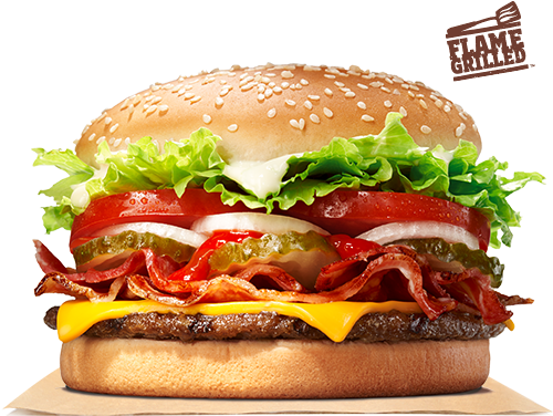 Bacon & Cheese Whopper® Sandwich - Whopper Bacon Cheese (500x540), Png Download