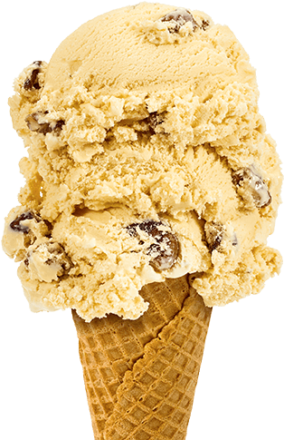 Ice Cream Clipart Butter Pecan - Butter Pecan Ice Cream Cone (390x530), Png Download