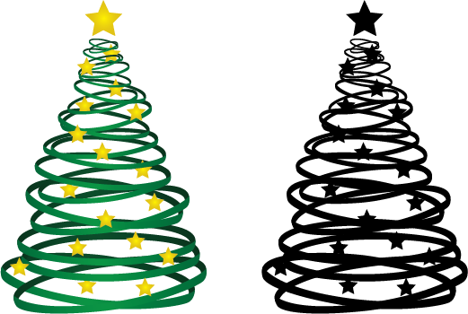 Ribbon Christmas Ornaments Png Free Library - Free Graphic Christmas Tree (521x350), Png Download