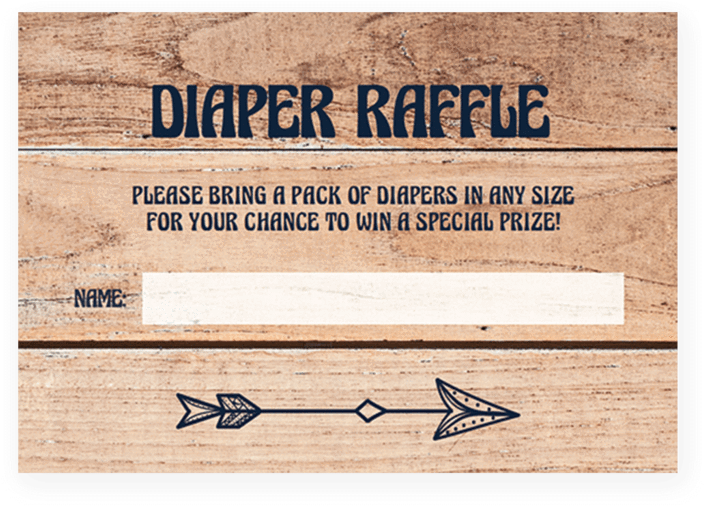 Printable Baby Shower Diaper Raffle Tickets For Rustic - Diaper Raffle Tickets Woodland (819x1024), Png Download