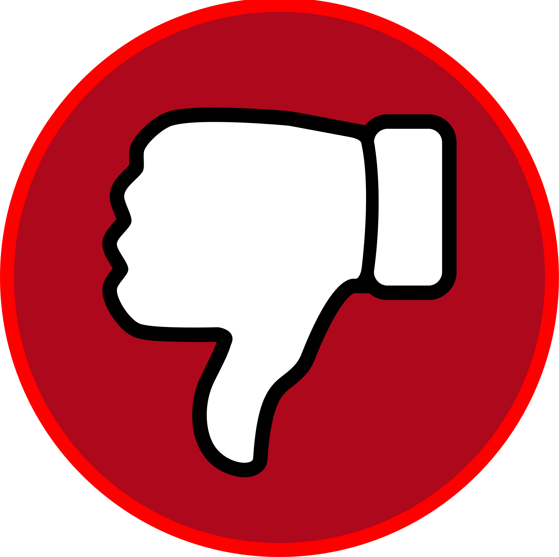 Clipart Thumbs Down - Red Thumbs Down (1809x1802), Png Download