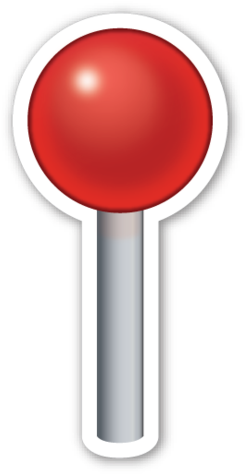 Round Pushpin The Emoji, Emoji Stickers, Emojis, Smileys, - Round Pushpin Emoji Png (252x480), Png Download
