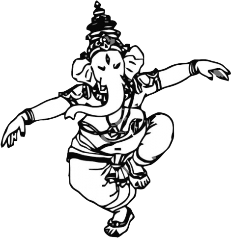 Ganesha - Drawing Of Dancing Ganesha (470x485), Png Download