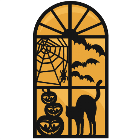 Free Png Large Halloween Window Png Images Transparent - Halloween Window Clipart (480x480), Png Download