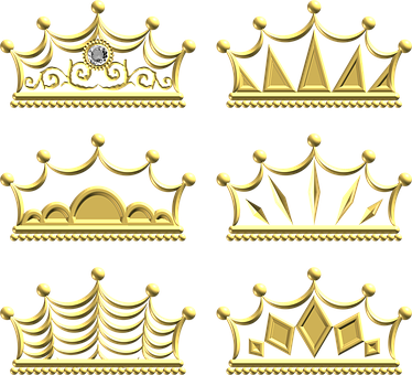 Gold, Crown, Ornate, Metal, Ornament - King & Prince (374x340), Png Download