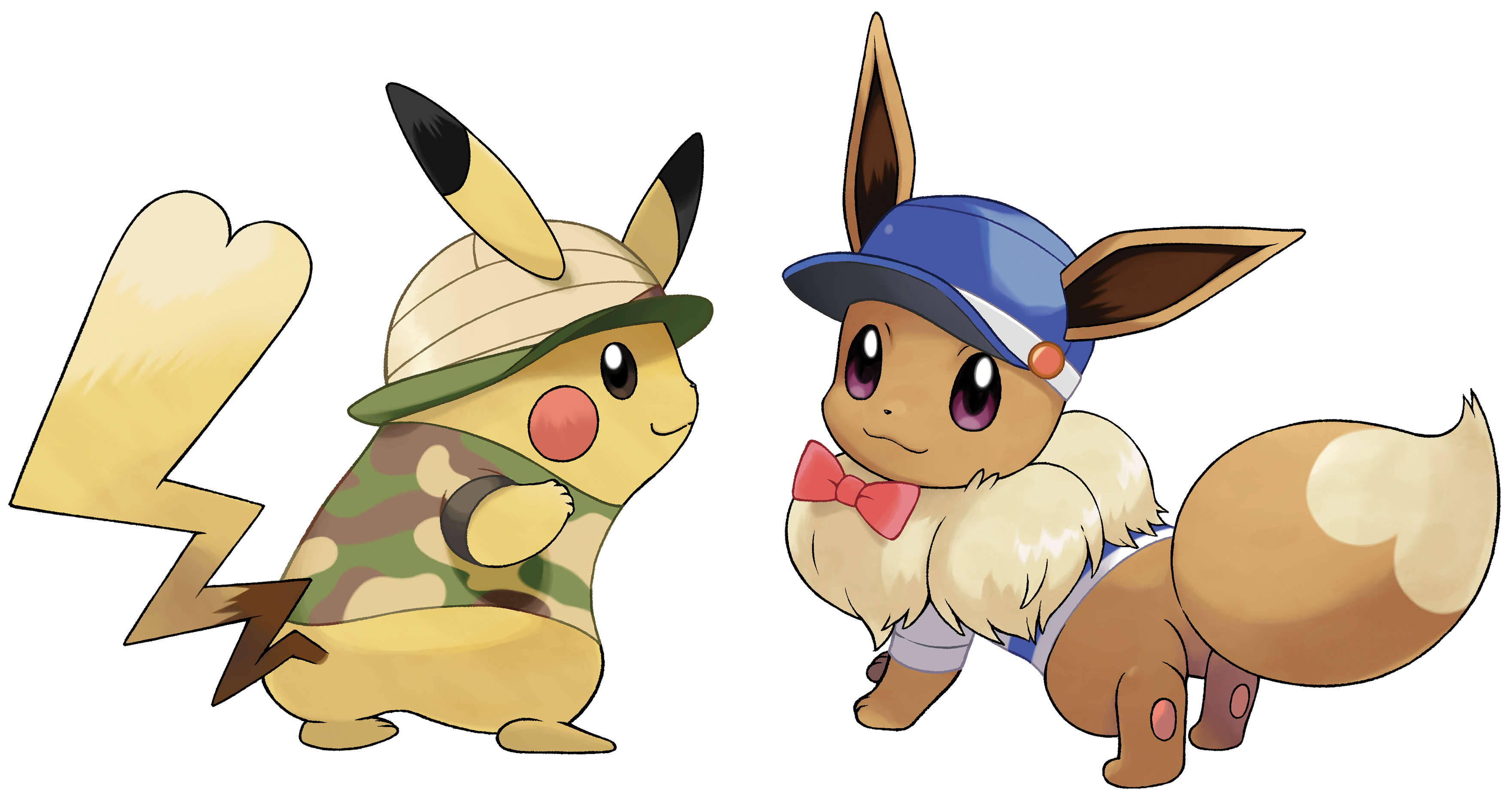 Pikachu Eevee - Pokemon Let's Go Eevee (3540x2008), Png Download