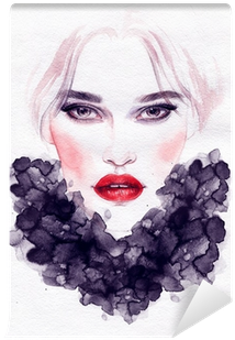 Beautiful Woman Face - Beautiful Woman In Watercolor (400x400), Png Download