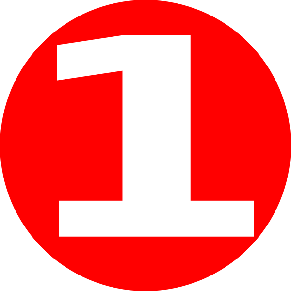Number 1 In A Red Circle - Free Transparent PNG Download - PNGkey