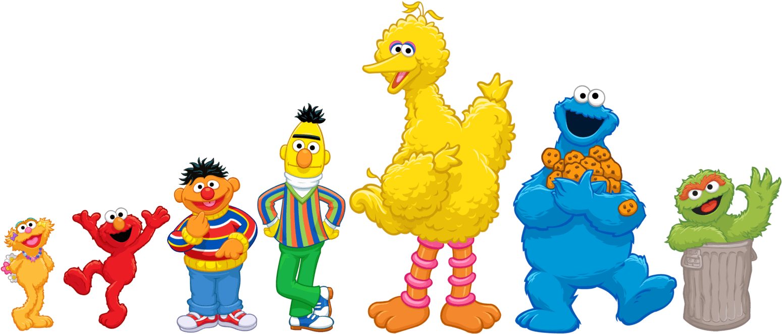 Big Bird Elmo Sesame Street Characters Clip Art - Sesame Street Png (1600x672), Png Download