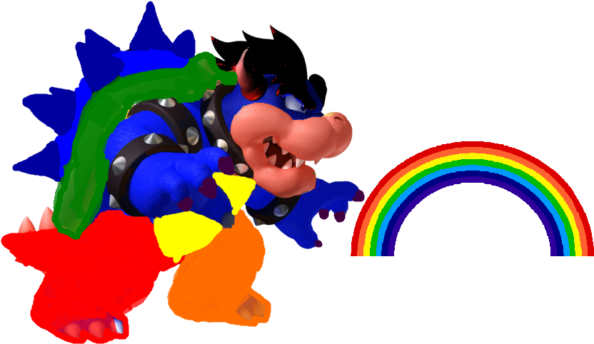 Rainbow Dark Bowser - Morton Koopa Sr (928x572), Png Download