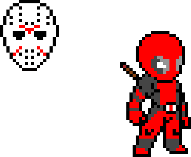 Jason Mask/ Deadpool - Deadpool Pixel Art (780x550), Png Download