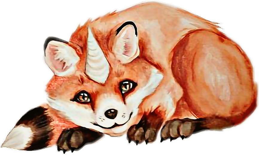 Report Abuse - Fox With Unicorn Horn (866x520), Png Download
