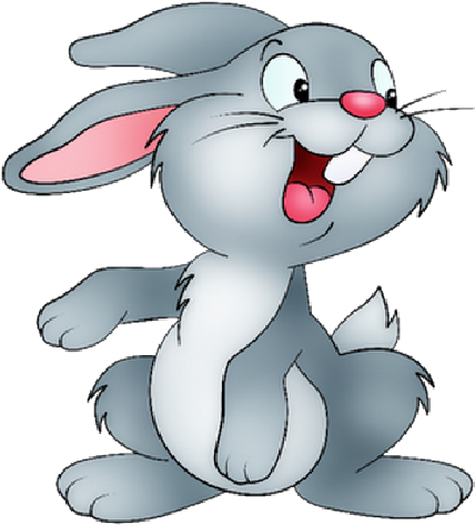 Rabbit Bunny Clipart Black And White Free Images 2 - Rabbit Cartoon (400x400), Png Download