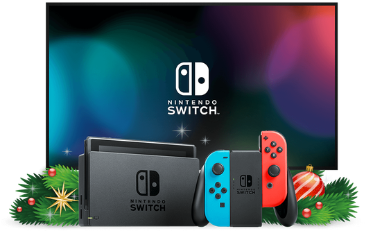 Nintendo Switch Holiday Large - Nintendo Switch 6 Items Bundle:nintendo Switch 32gb (580x399), Png Download