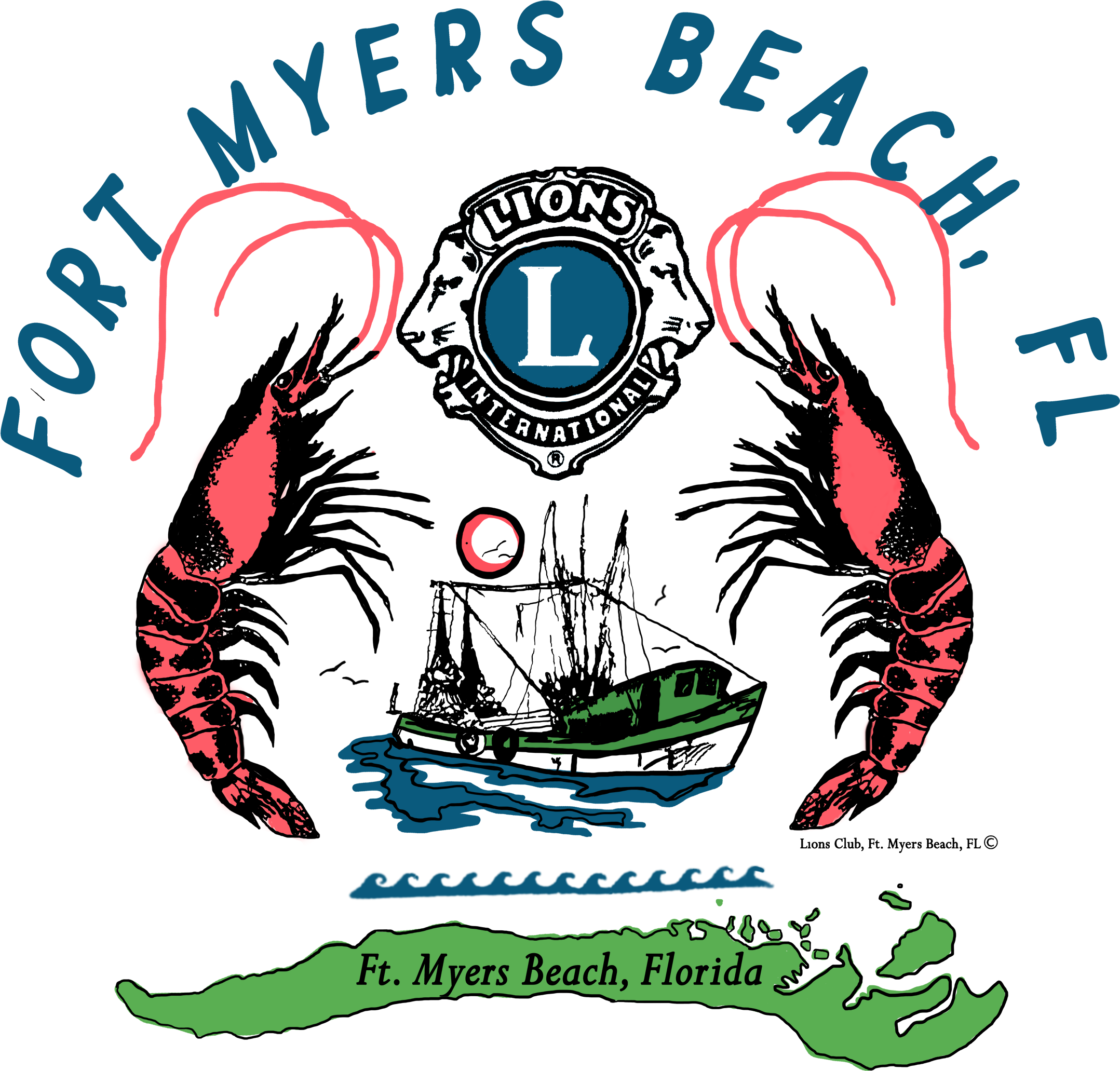 Benefiting The Local Community - Fort Myers Beach Lions Club Shrimp Festival (3400x2200), Png Download