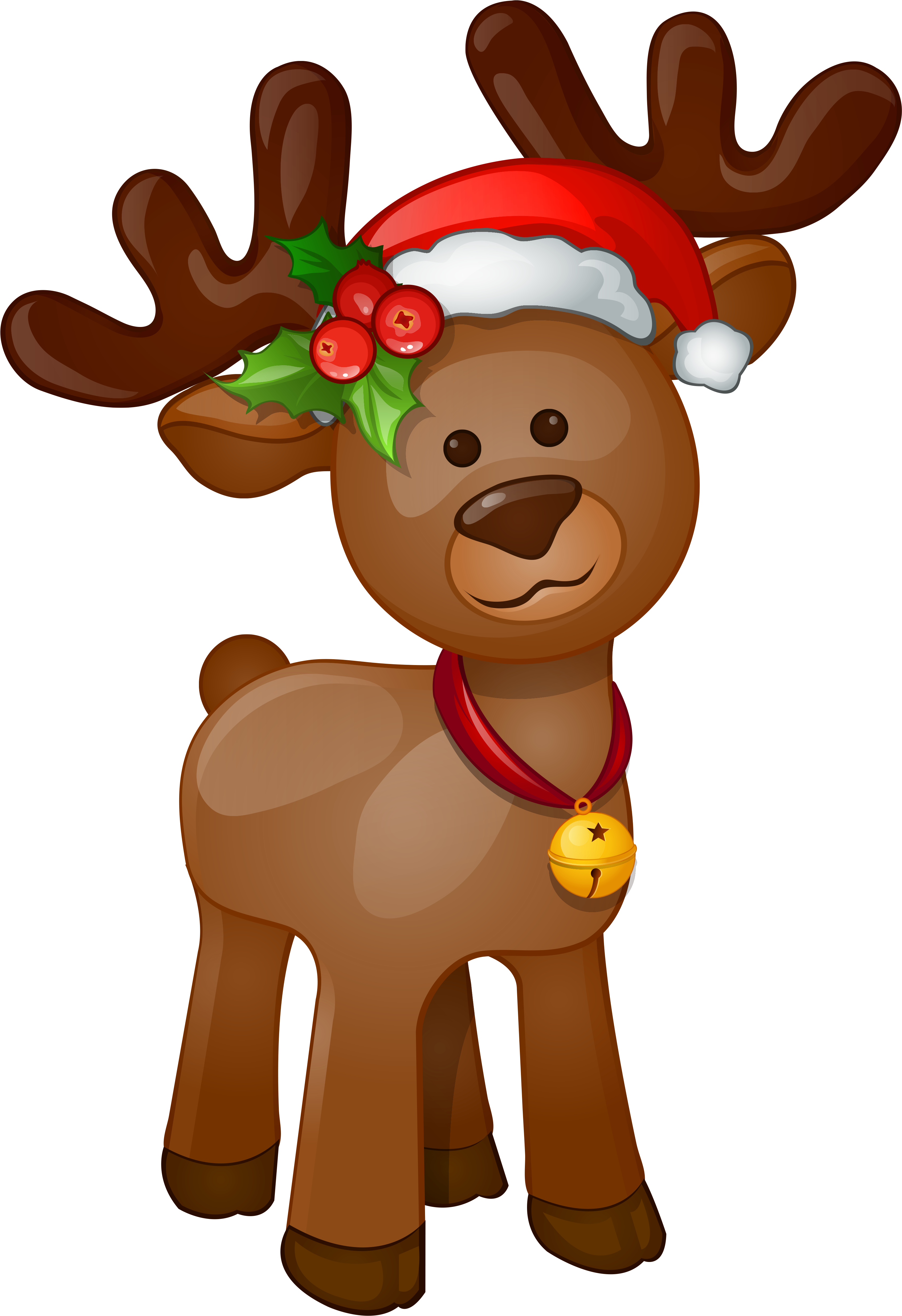 Christmas Reindeer Png Clipart Freeuse Download - Deer Clip Art Christmas (429x600), Png Download