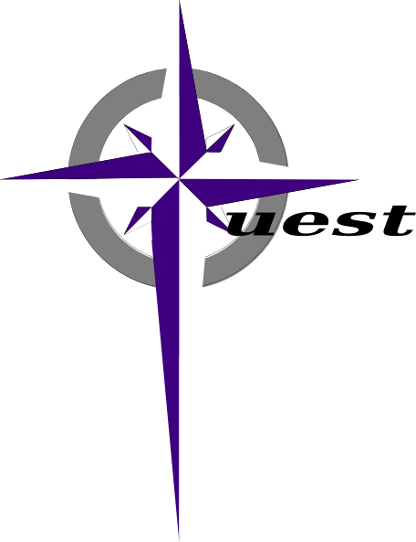 Quest Cross Clip Art At Clker - Compass Rose (456x593), Png Download