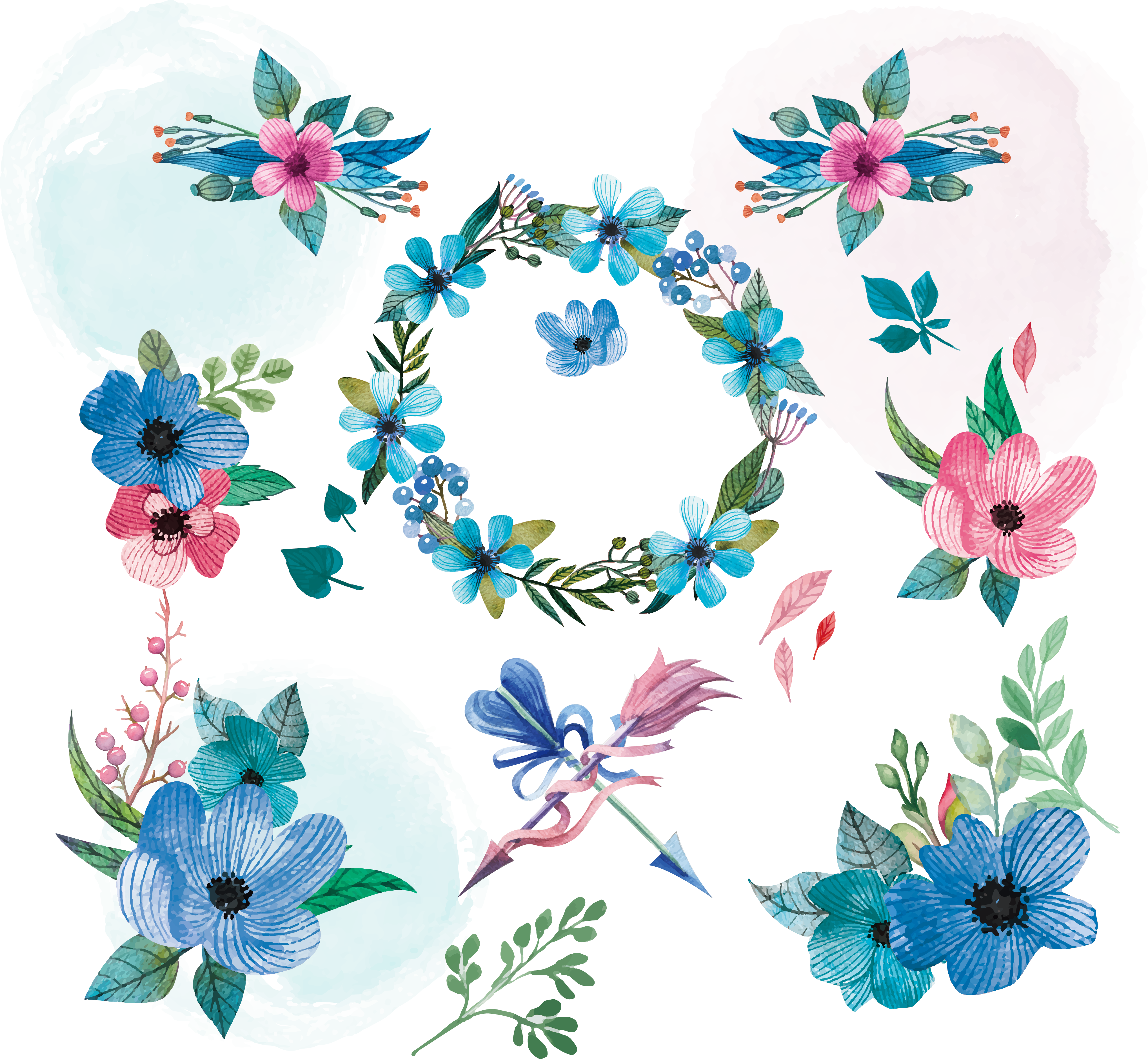 Flower Floral Design Clip - Watercolor Painting (4076x3761), Png Download