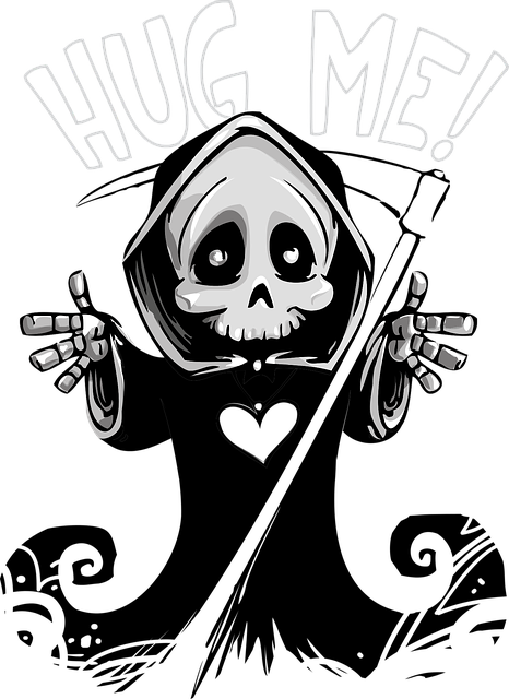 Boy With Ms - Cute Grim Reaper Png (466x640), Png Download