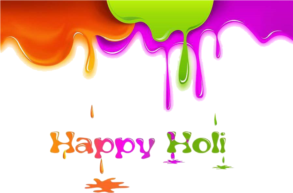 Happy Holi Text Png (960x720), Png Download