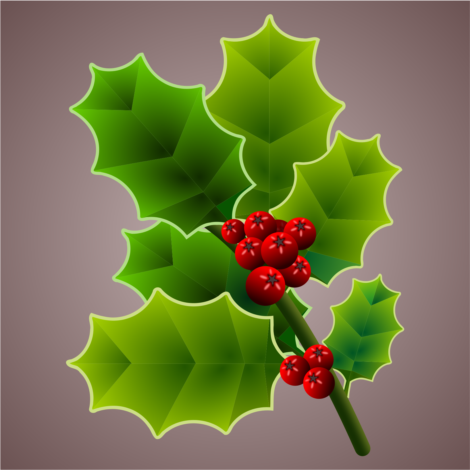 This Free Icons Png Design Of Holly Branch 3 (1697x2400), Png Download