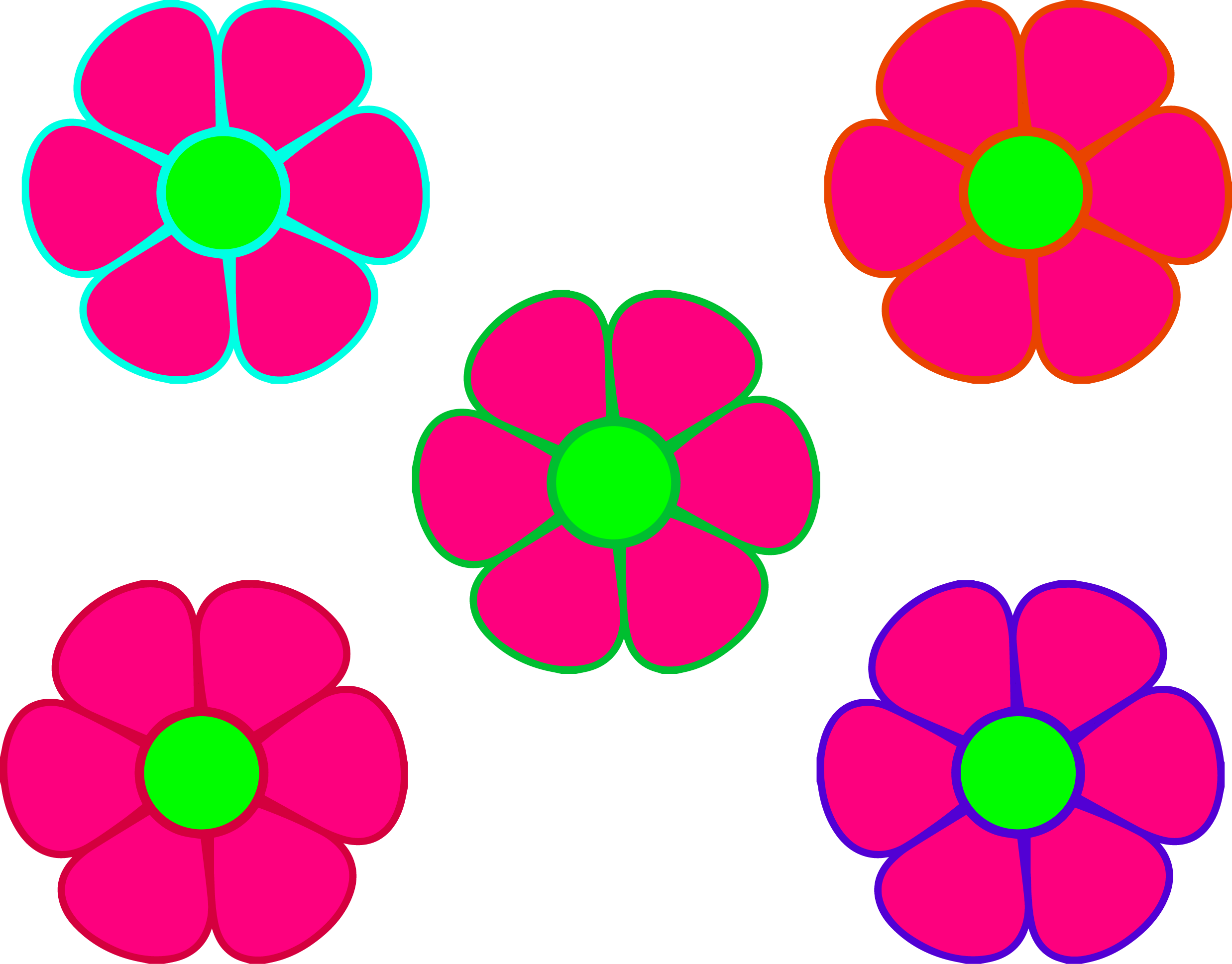 Free Clipart Png Flowers - 5 Flowers Clipart Png (2475x1937), Png Download