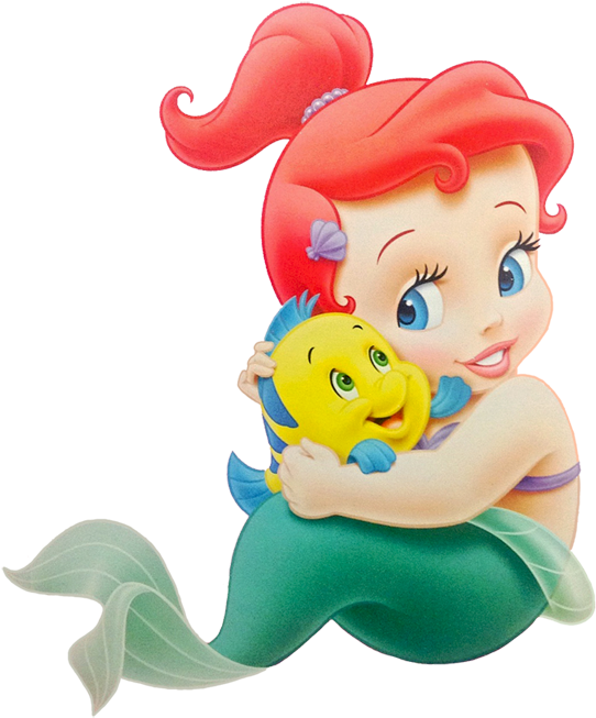 Baby Clipart Little Mermaid - Baby Little Mermaid (576x678), Png Download