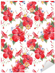 Watercolor Tropical Floral Vector Pattern Sticker • - Watercolor Painting (400x400), Png Download