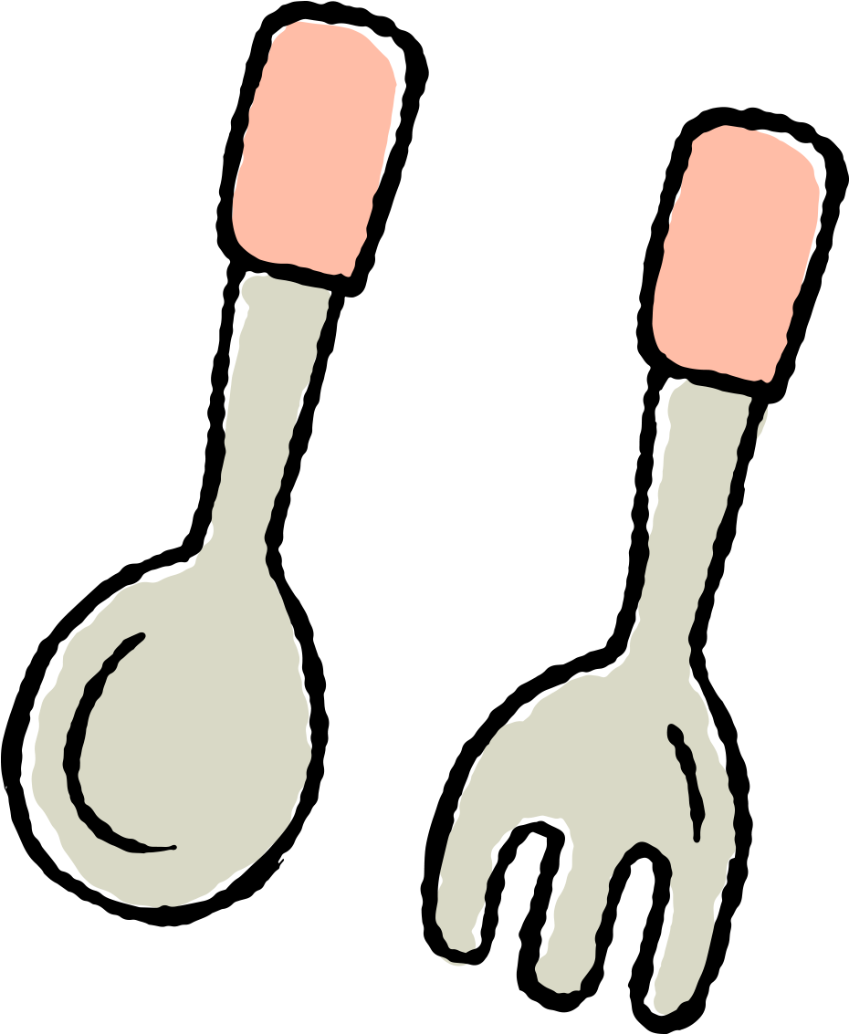 Collection Of Free Forked Download On Ubisafe - Spoon And Fork Clipart (1600x1600), Png Download