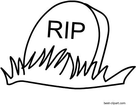 Black And White Tomb Stone Clip Art For Non-commercial - Black And White Halloween Clip Art (450x450), Png Download