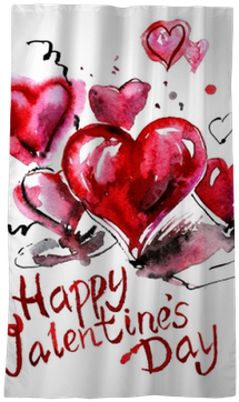Watercolor Hand Painted Background With Hearts - Watercolor Painting (400x400), Png Download