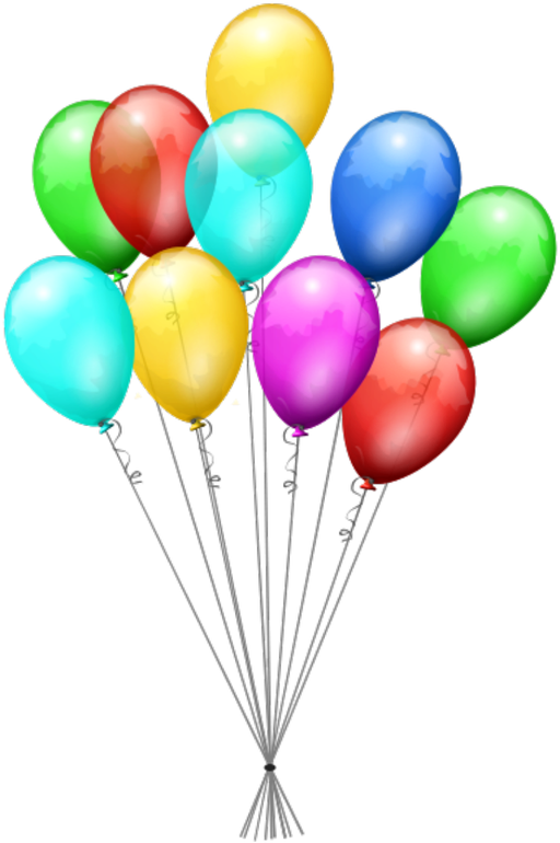 Pink Balloons Photography Png Png Library Library - Happy Birthday Wall Stickers (544x800), Png Download