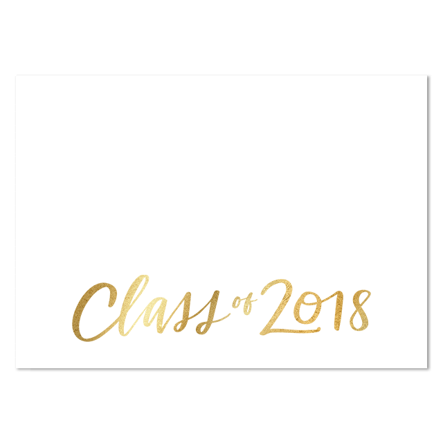 Graduation Announcements Grad - Class Of 2018 Gold Banner (640x640), Png Download