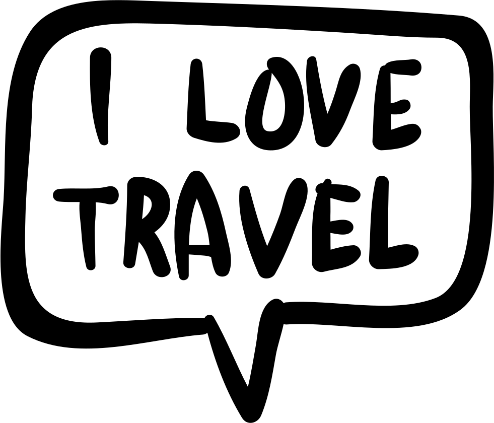 I Love Travel In Handmade Speech Bubble Comments - Love Travel Logo Png (981x840), Png Download