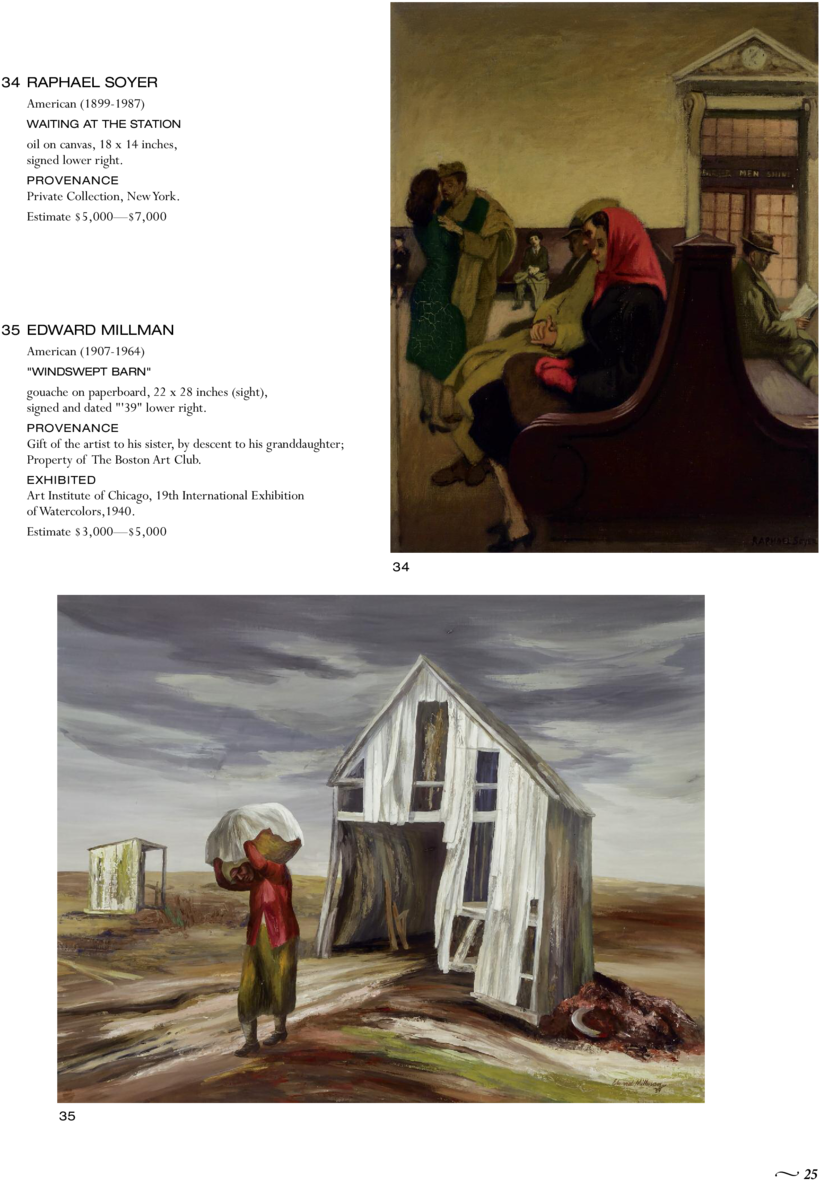 34 Raphael Soyer American 1899-1987 Waiting At The - House (960x1242), Png Download