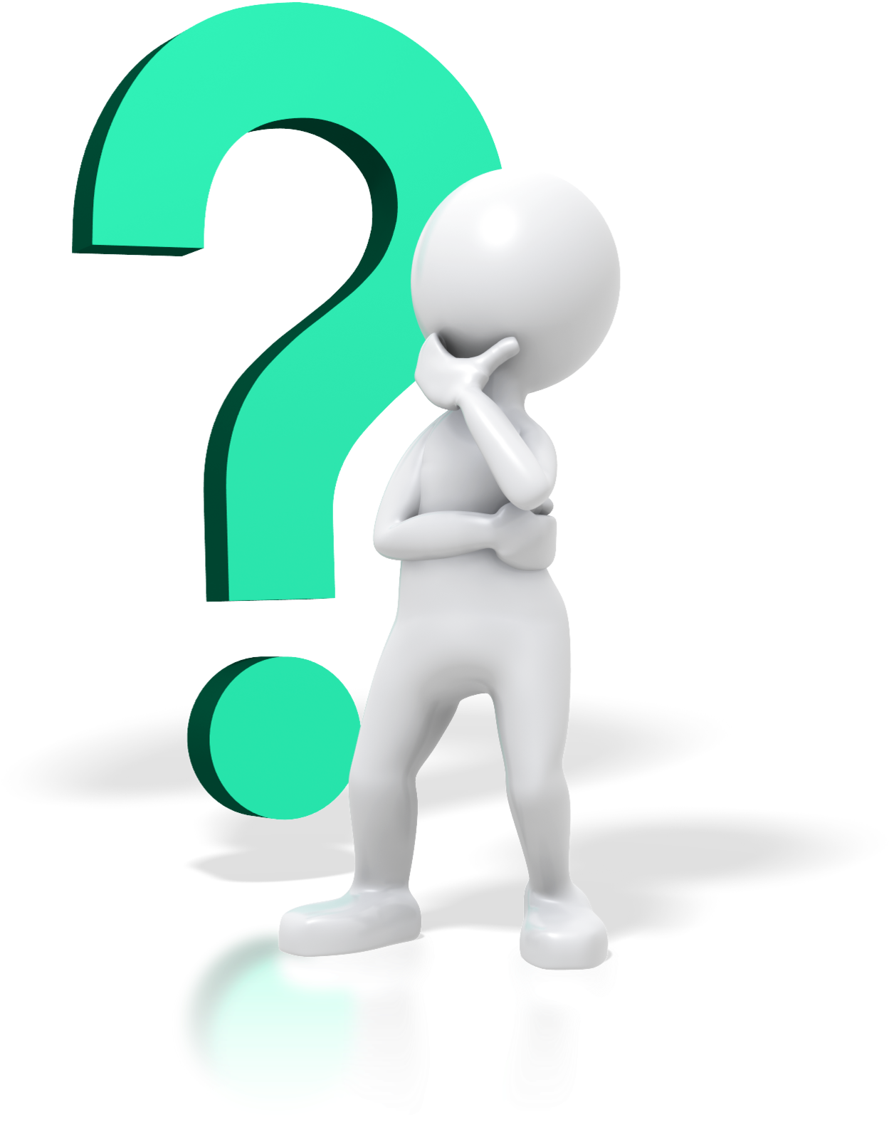 Person Thinking With Question Mark Free Clipart - Clipart Person Thinking Transparent (1402x1600), Png Download