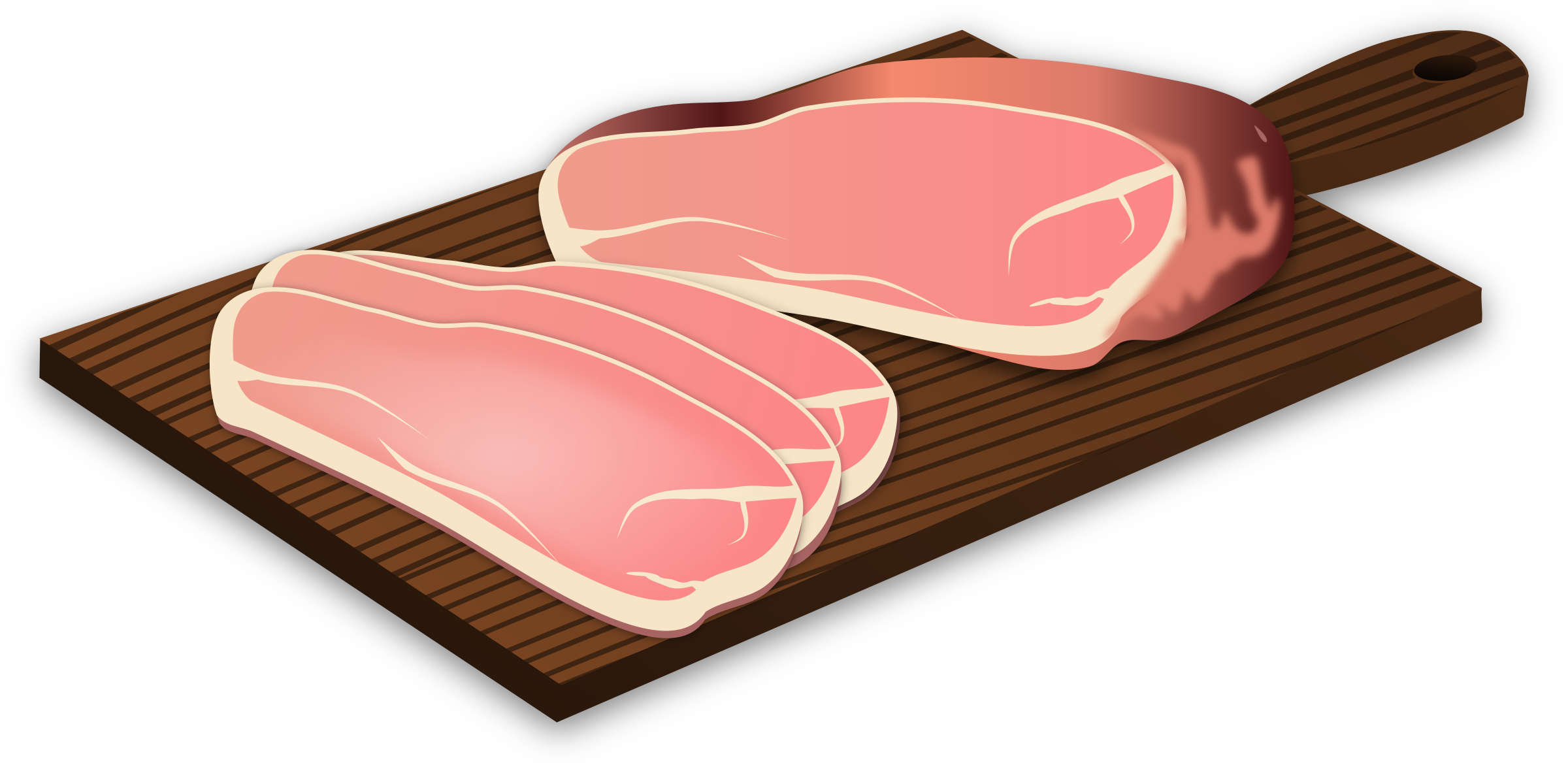 Ham Vector Stock - Cutting Board Clipart (2400x1180), Png Download
